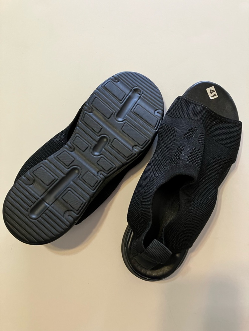 No Brand Black Fabric Upper New Sandals